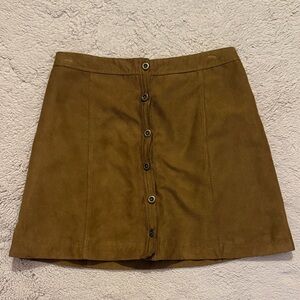 Hollister Brown Button-Down Mini Skirt